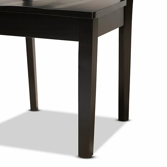 Baxton Studio Nicolette Dining 5-piece Set Dark Brown Walnut 6 Baxton Studio Nicolette Dining 5-piece Set Dark Brown Walnut - Image 6