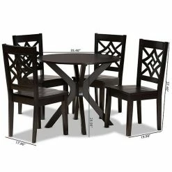 Baxton Studio Miela Dining 5-piece Set Walnut Brown -Baxton Studio Sales unnamed file 6179