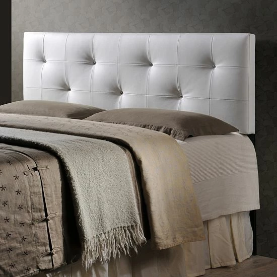 Baxton Studio Kirchem Upholstered Headboard White 2 Baxton Studio Kirchem Upholstered Headboard White - Image 2