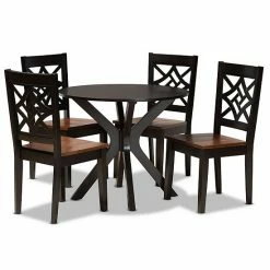Baxton Studio Miela Dining 5-piece Set Walnut Brown -Baxton Studio Sales unnamed file 6181