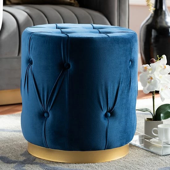 Baxton Studio Gaia Tufted Ottoman Blue Baxton Studio Gaia Tufted Ottoman Blue -Baxton Studio Sales unnamed file 6183