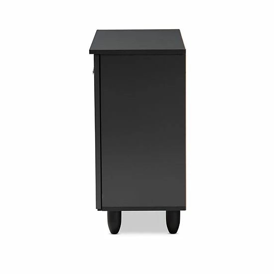 Baxton Studio Winda Charcoal Shoe Cabinet 4 Baxton Studio Winda Charcoal Shoe Cabinet - Image 4