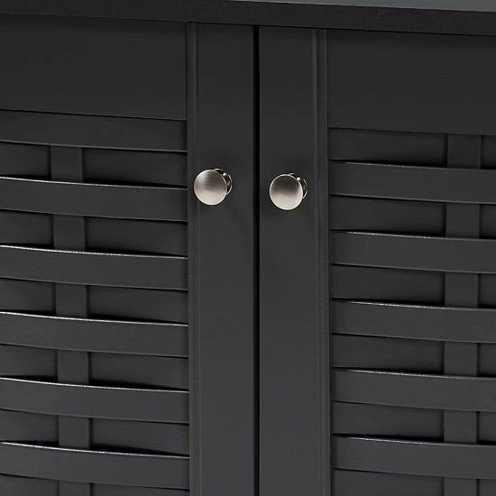 Baxton Studio Winda Charcoal Shoe Cabinet 5 Baxton Studio Winda Charcoal Shoe Cabinet - Image 5