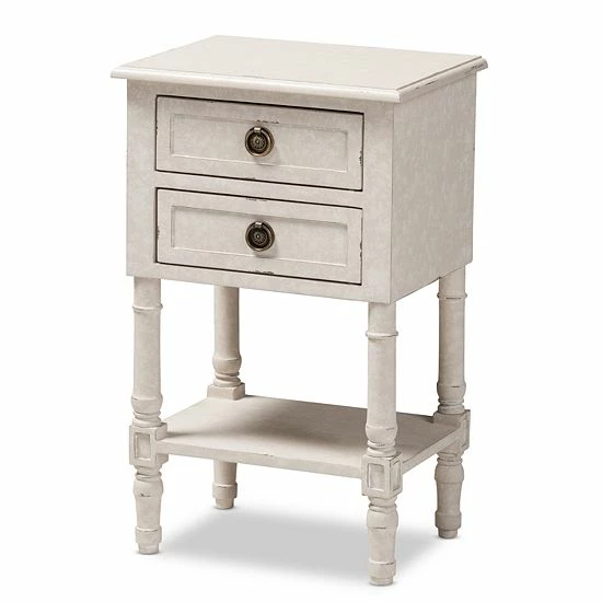 Baxton Studio Lenore White Nightstand 1 Baxton Studio Lenore White Nightstand