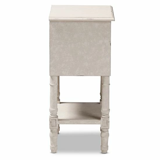 Baxton Studio Lenore White Nightstand 4 Baxton Studio Lenore White Nightstand - Image 4