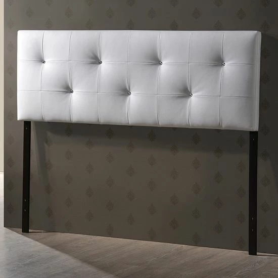 Baxton Studio Kirchem Upholstered Headboard White 4 Baxton Studio Kirchem Upholstered Headboard White - Image 4