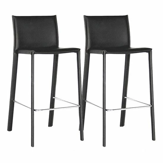 Baxton Studio Crawford Faux-Leather Counter Stool 2-piece Set Dark Beige 3 Baxton Studio Crawford Faux-Leather Counter Stool 2-piece Set Dark Beige - Image 3