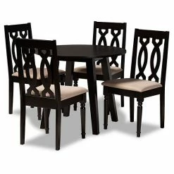 Baxton Studio Heidi Dining Table & Chair 5-piece Set