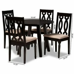 Baxton Studio Heidi Dining Table & Chair 5-piece Set -Baxton Studio Sales unnamed file 6230