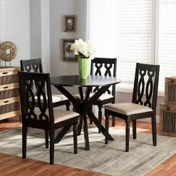 Baxton Studio Callie Dining Table & Chair 5-piece Set -Baxton Studio Sales unnamed file 6237