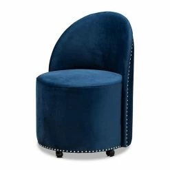 Baxton Studio Bethel Chair Navy Blue Black