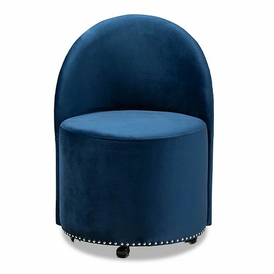 Baxton Studio Bethel Chair Navy Blue Black 3 Baxton Studio Bethel Chair Navy Blue Black - Image 3