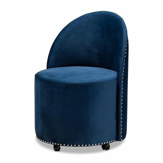 Baxton Studio Bethel Chair Navy Blue Black 9 Baxton Studio Bethel Chair Navy Blue Black - Image 9