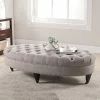 Baxton Studio Brighton Linen Tufted Modern Ottoman Beige
