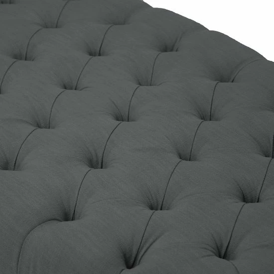 Baxton Studio Brighton Linen Tufted Modern Ottoman Beige 3 Baxton Studio Brighton Linen Tufted Modern Ottoman Beige - Image 3