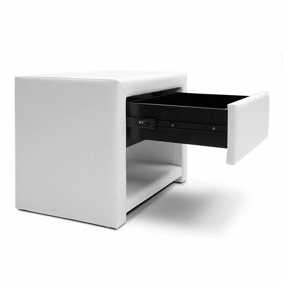 Baxton Studio Massey Upholstered Modern Nightstand Black 2 Baxton Studio Massey Upholstered Modern Nightstand Black - Image 2