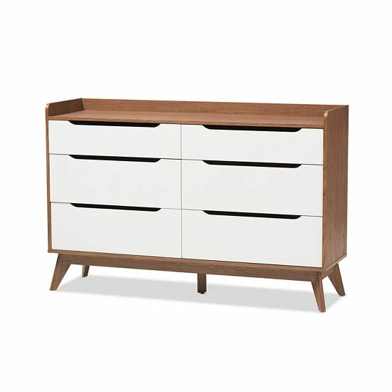 Baxton Studio Brighton Mid-Century 6-Drawer Dresser 1 Baxton Studio Brighton Mid-Century 6-Drawer Dresser