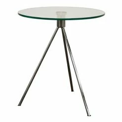 Baxton Studio Triplet Round Glass End Table