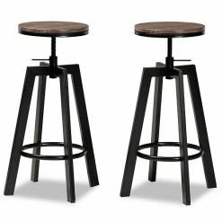 Baxton Studio Maritta Bar Stool 2-piece Set