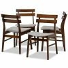 Baxton Studio Devlin Dining Chair 4-piece Set Light Gray Walnut