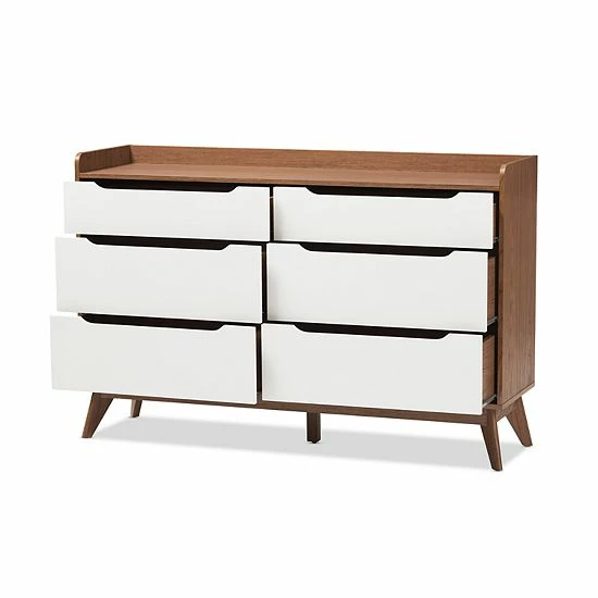Baxton Studio Brighton Mid-Century 6-Drawer Dresser 3 Baxton Studio Brighton Mid-Century 6-Drawer Dresser - Image 3