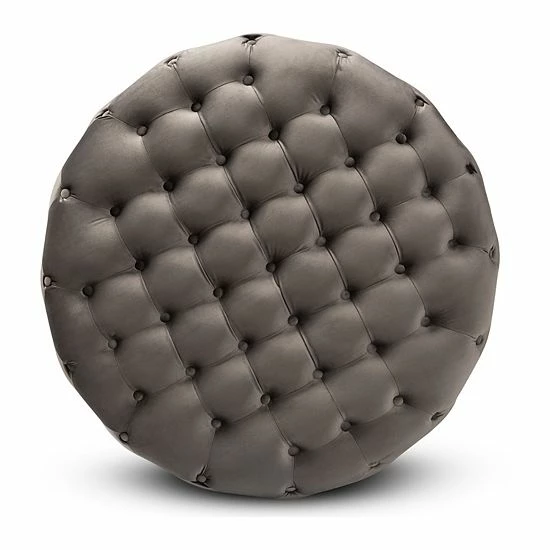 Baxton Studio Sasha Ottoman Gray Gold 3 Baxton Studio Sasha Ottoman Gray Gold - Image 3