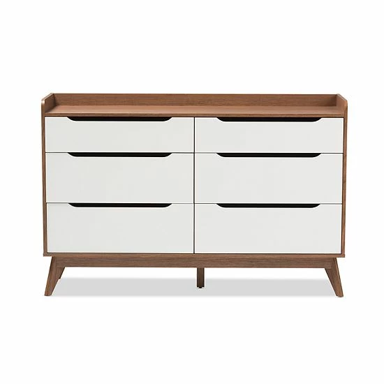Baxton Studio Brighton Mid-Century 6-Drawer Dresser 4 Baxton Studio Brighton Mid-Century 6-Drawer Dresser - Image 4