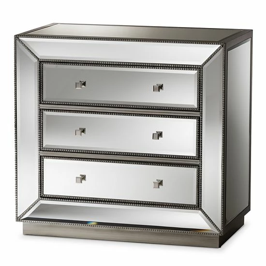 Baxton Studio Edeline Mirrored Dresser 1 Baxton Studio Edeline Mirrored Dresser