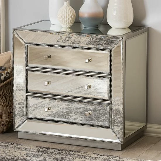 Baxton Studio Edeline Mirrored Dresser 2 Baxton Studio Edeline Mirrored Dresser - Image 2