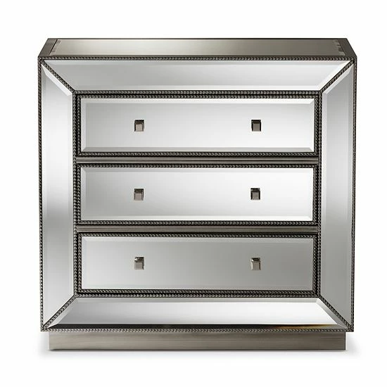 Baxton Studio Edeline Mirrored Dresser 4 Baxton Studio Edeline Mirrored Dresser - Image 4