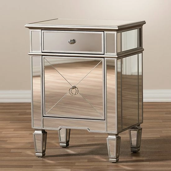 Baxton Studio Claudia Mirrored Nightstand Baxton Studio Claudia Mirrored Nightstand -Baxton Studio Sales unnamed file 6352