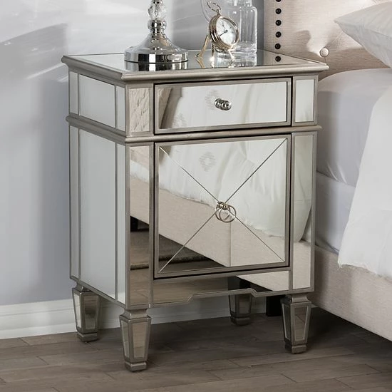 Baxton Studio Claudia Mirrored Nightstand Baxton Studio Claudia Mirrored Nightstand -Baxton Studio Sales unnamed file 6353