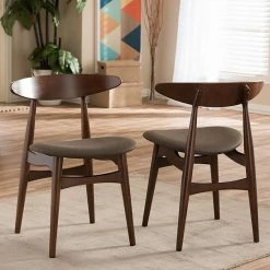Baxton Studio Flamingo Mid-Century Dining Chair 2-piece Set