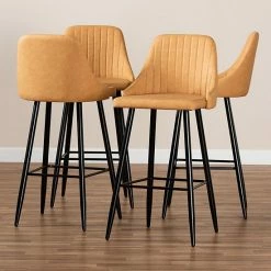 Baxton Studio Walter Bar Stool 4-piece Set Tan Black -Baxton Studio Sales unnamed file 6371