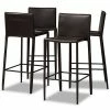 Baxton Studio Malcom Bar Stool 4-piece Set Dark Brown