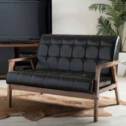 Baxton Studio Mid-Century Masterpieces Loveseat Sofa