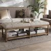 Baxton Studio Celeste Rustic Coffee Table Bench
