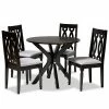 Baxton Studio Callie Dining Table & Chair 5-piece Set Gray Walnut