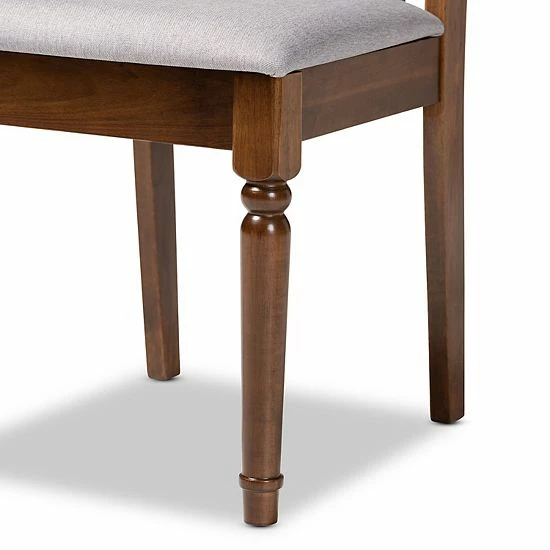 Baxton Studio Callie Dining Table & Chair 5-piece Set Gray Walnut 7 Baxton Studio Callie Dining Table & Chair 5-piece Set Gray Walnut - Image 7