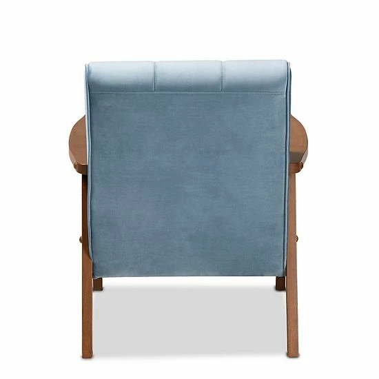 Baxton Studio Asta Mid-Century Modern Armchair Gray 4 Baxton Studio Asta Mid-Century Modern Armchair Gray - Image 4