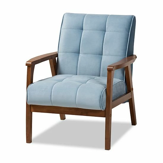 Baxton Studio Asta Mid-Century Modern Armchair Gray 8 Baxton Studio Asta Mid-Century Modern Armchair Gray - Image 8