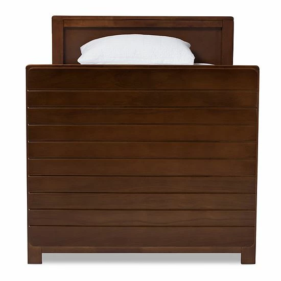 Baxton Studio Linna Walnut Twin Bed With Trundle Brown 3 Baxton Studio Linna Walnut Twin Bed With Trundle Brown - Image 3