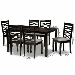 Baxton Studio Lanier Dining Table & Chair 7-piece Set -Baxton Studio Sales unnamed file 6480