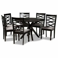 Baxton Studio Mila Dining Table & Chair 7-piece Set