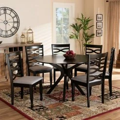 Baxton Studio Mila Dining Table & Chair 7-piece Set -Baxton Studio Sales unnamed file 6487