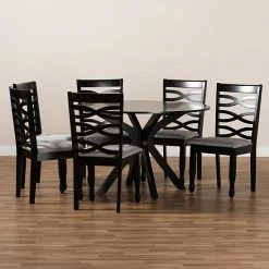 Baxton Studio Mila Dining Table & Chair 7-piece Set -Baxton Studio Sales unnamed file 6488