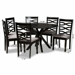 Baxton Studio Mila Dining Table & Chair 7-piece Set -Baxton Studio Sales unnamed file 6489