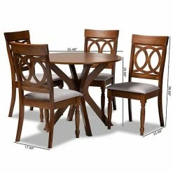 Baxton Studio Jessie Dining Table & Chair 5-piece Set -Baxton Studio Sales unnamed file 6498