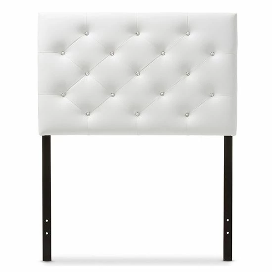 Baxton Studio Viviana Faux Leather Twin Headboard White 2 Baxton Studio Viviana Faux Leather Twin Headboard White - Image 2