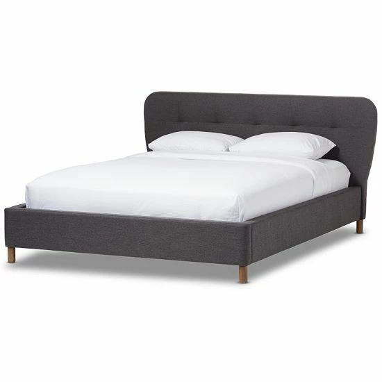 Baxton Studio Germaine Mid-Century Modern Tufted Platform Bed 2 Baxton Studio Germaine Mid-Century Modern Tufted Platform Bed - Image 2